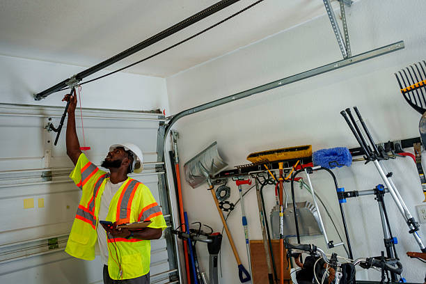 Professional Garage Door Panel Replacement technician working in Stone Mountain, GA